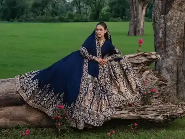 Rust Teal Dupatta Set