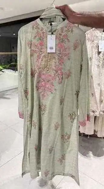 Sage Green Floral Embroidered