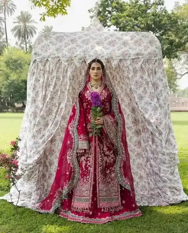 Maroon Bridal Embroidered