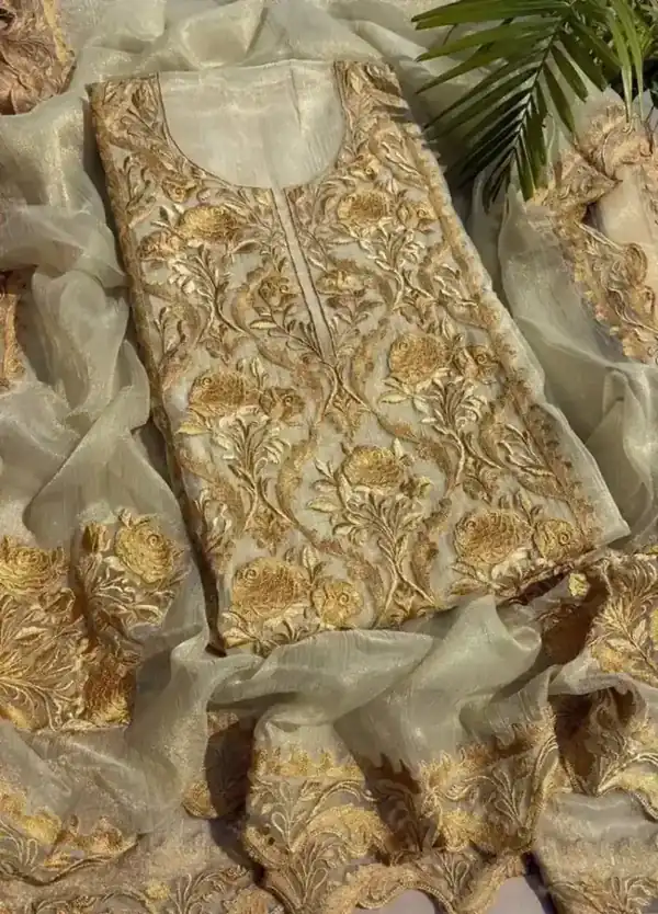 Sheer Luxury Parsee Work Indian Suit