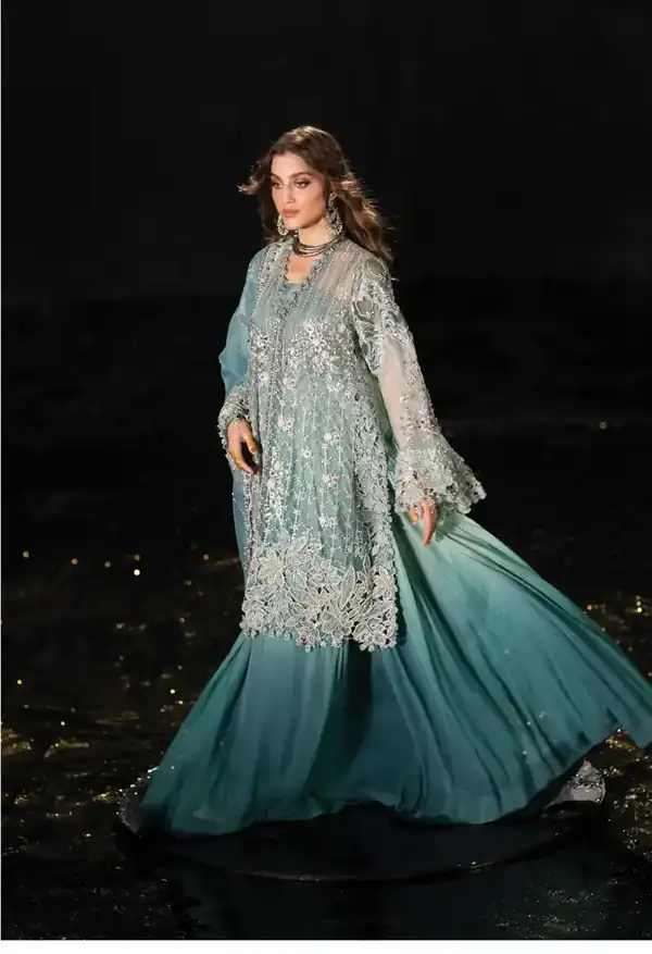 Maria.B Mbroidered Wedding Edition Ice Teal Embroidered
