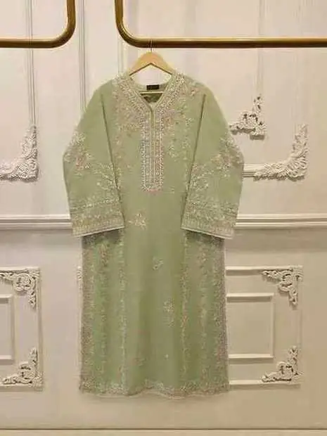 Pistachio Green Embroidered