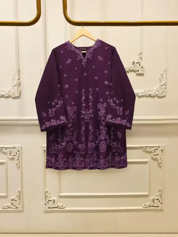 Agha Noor Plum Purple Embroidered