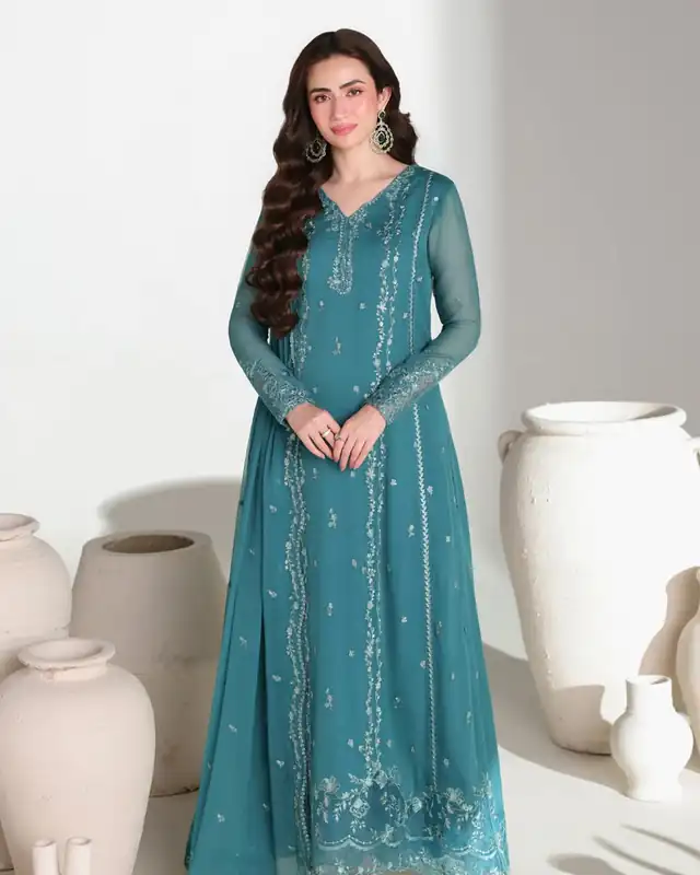 Azure Ensembles Festive Collection Teal suit