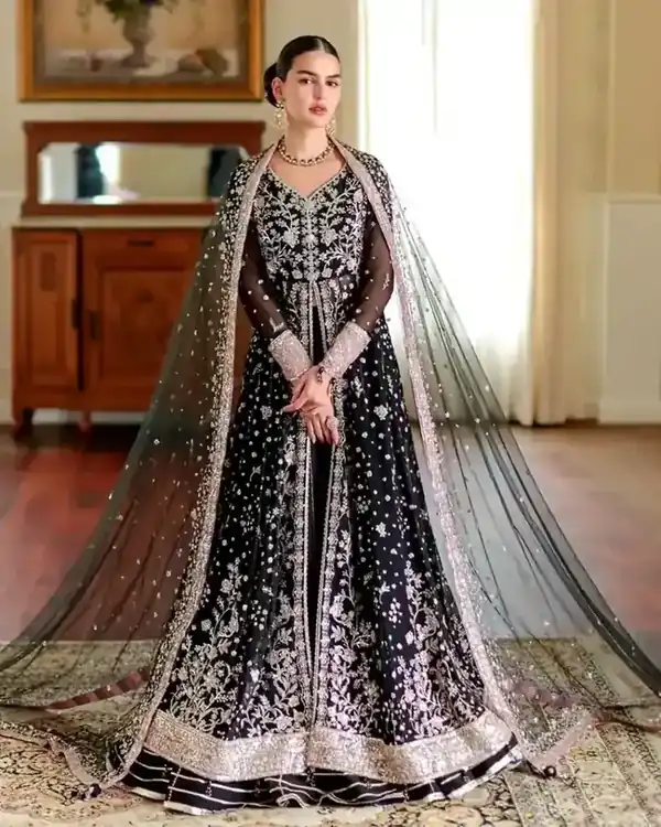 Roheenaz Whispers of Grace Vol 2 Black embroidered festive suit