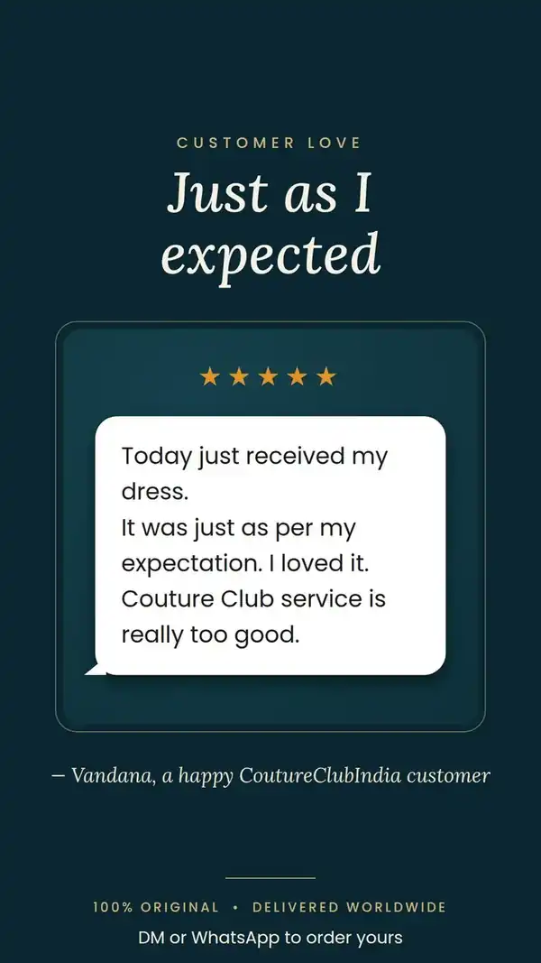 Customer review: Just as I expected — Vandana, a happy Couture Club India customer