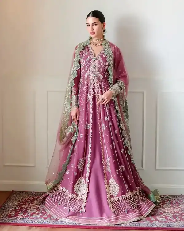 Roheenaz Whispers of Grace Vol 2 Mauve embroidered festive suit