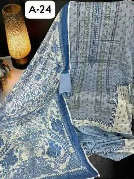 Powder Blue Paisley Print