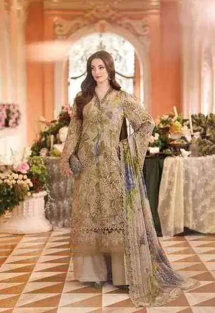 Olive Sage Floral Embroidered