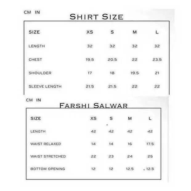 Size chart