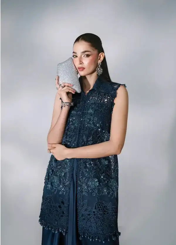 Maria.B Mbroidered Wedding Edition Midnight Navy Lace