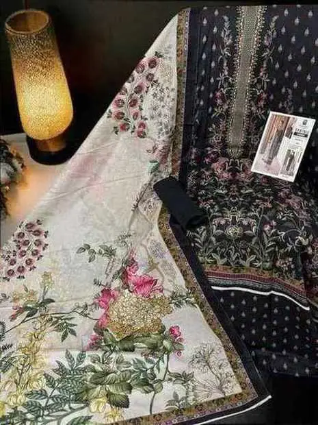 Black Botanical Floral Print