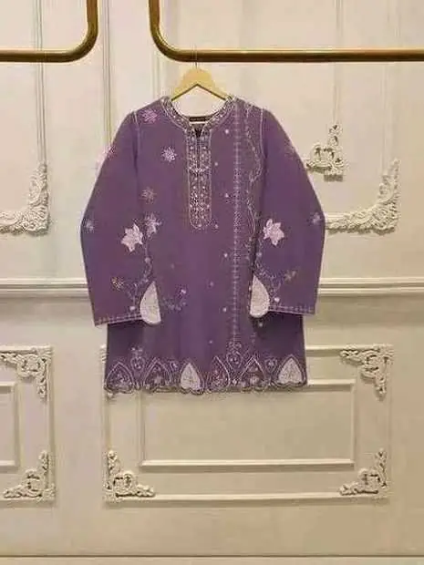 Mauve Purple Embroidered