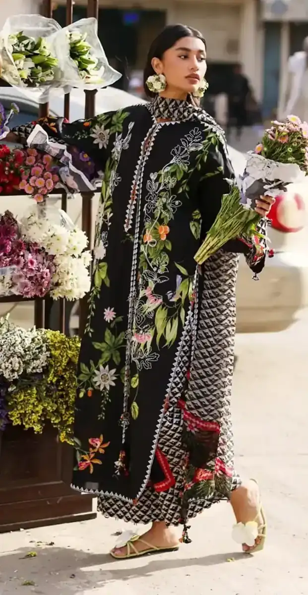 Zaha Festive Lawn 2026 Midnight Bloom ZF26-04