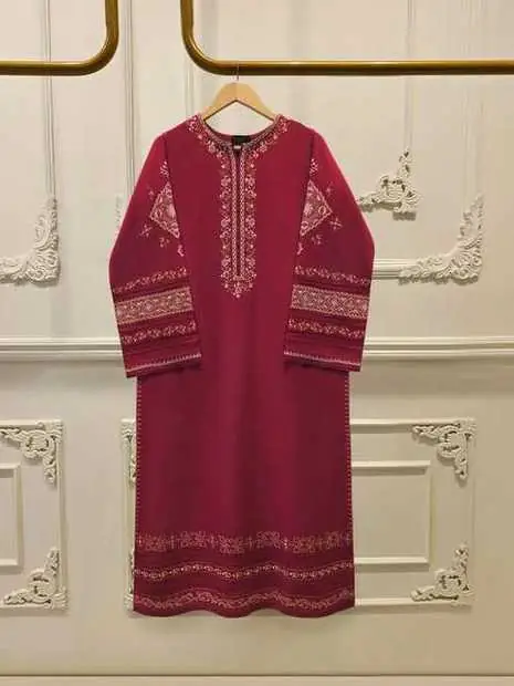 Maroon Embroidered