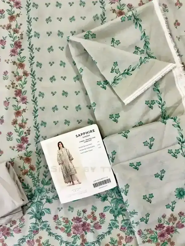 Sapphire 2026 Printed Lawn Sage Green Floral