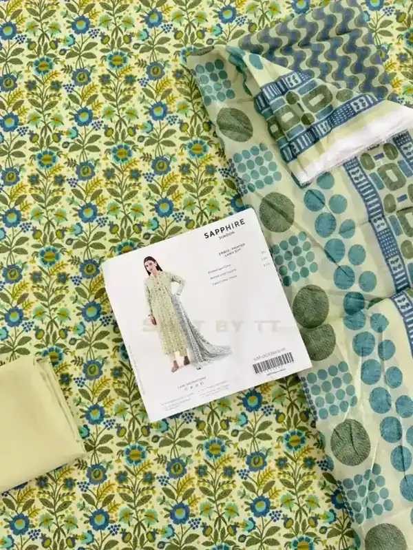 Sapphire 2026 Printed Lawn Lime Garden