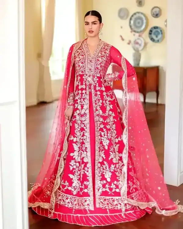 Roheenaz Whispers of Grace Vol 2 Hot Pink embroidered festive suit