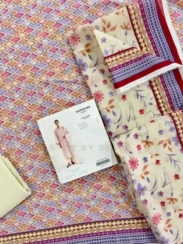 Sapphire 2026 Printed Lawn Rose Geometric