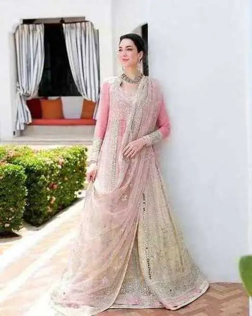 Blush Pink & Mirror-Work Dupatta