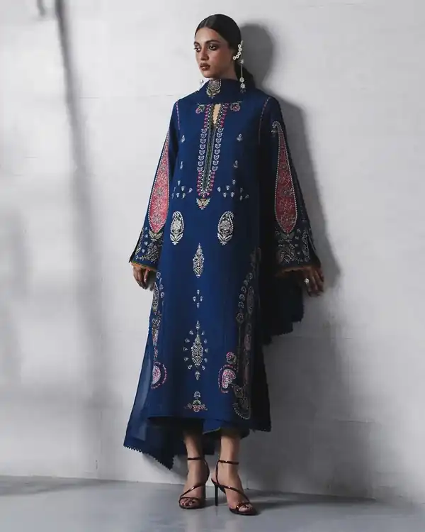Jugnu Unstitched AW 26 The Reading Room Navy Blue