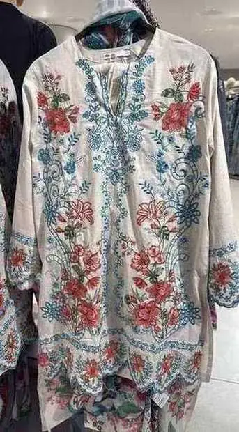 Ivory Vine Embroidered