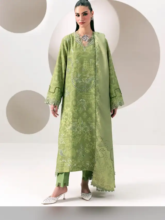 Qprints embroidered suit, Fresh Green