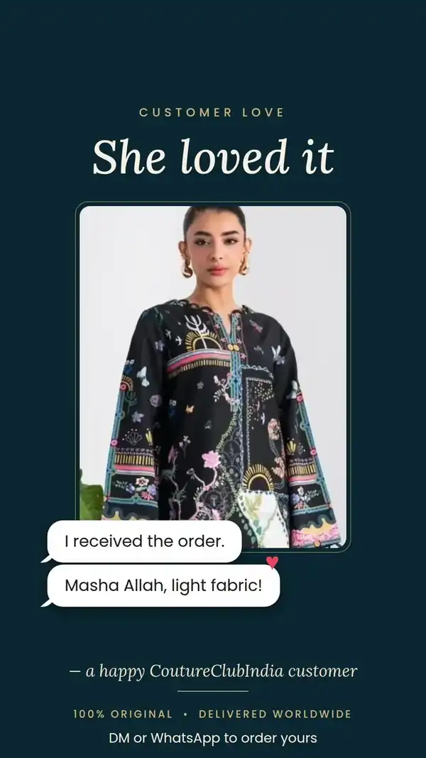 Customer review: She loved it — a happy Couture Club India customer