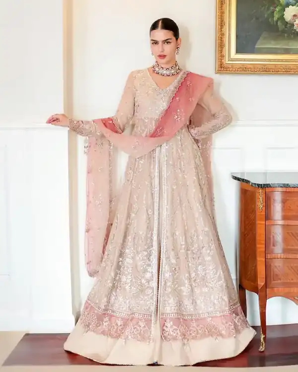 Roheenaz Whispers of Grace Vol 2 Blush Cream embroidered festive suit