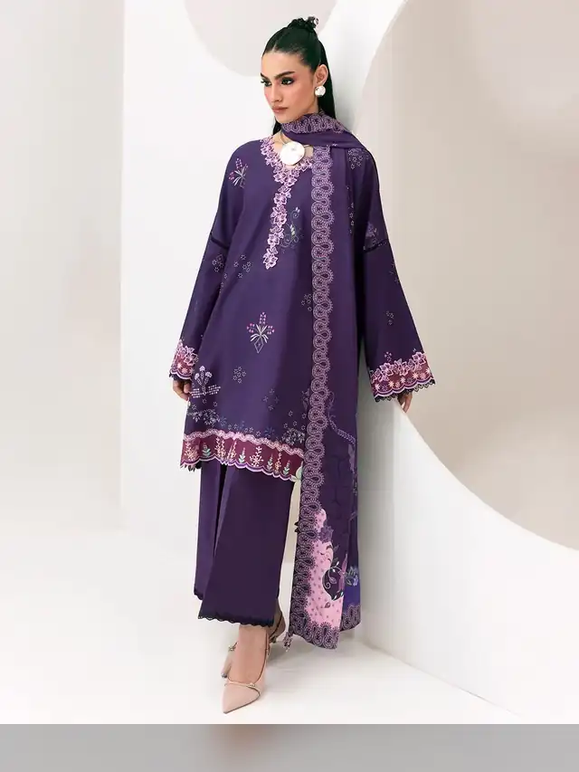 Qprints embroidered suit, Royal Purple