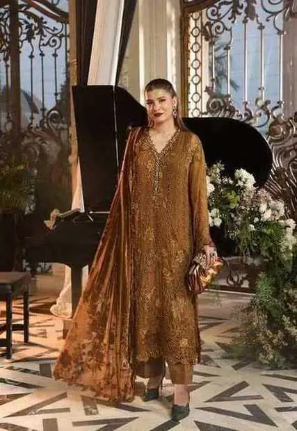 Bronze Gold Embroidered