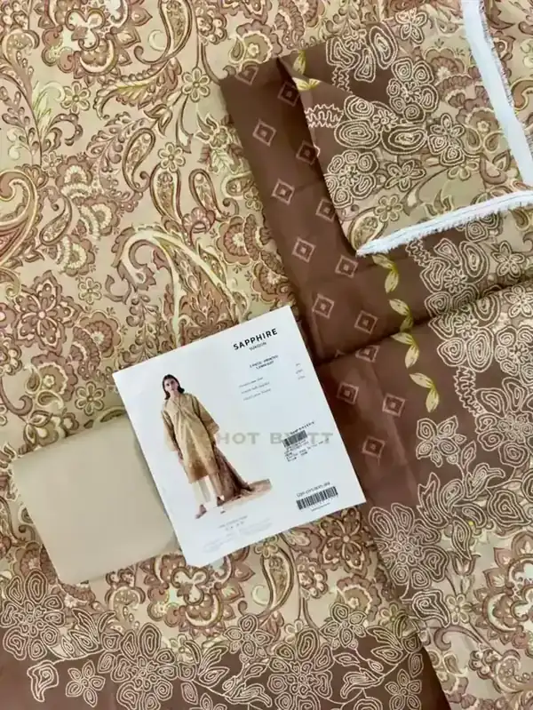 Sapphire 2026 Printed Lawn Mocha Paisley