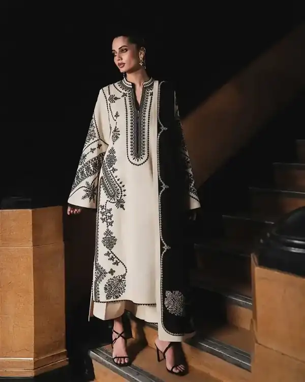 Jugnu Unstitched AW 26 The Reading Room Ivory and Black
