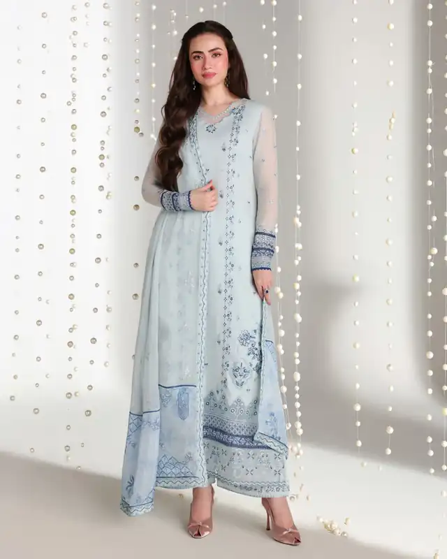 Azure Ensembles Festive Collection Ice Blue suit
