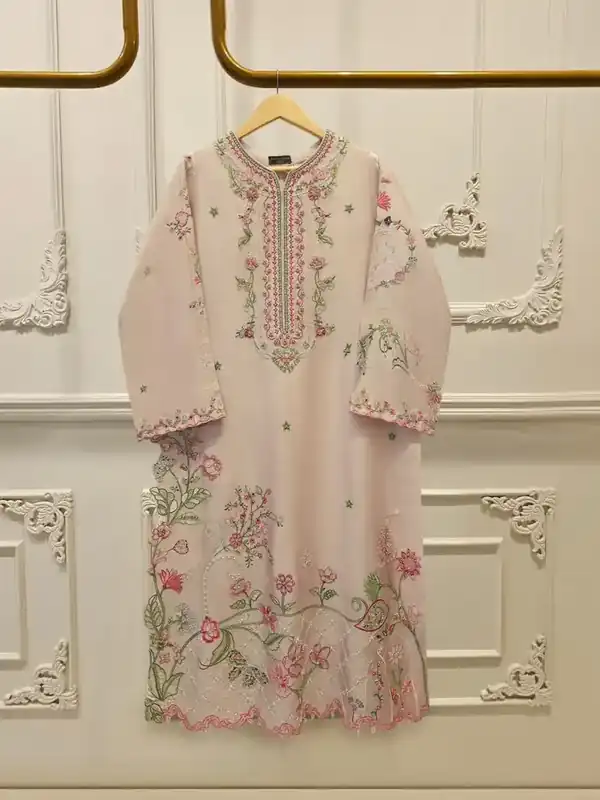 Agha Noor Blush Pink Floral Embroidered