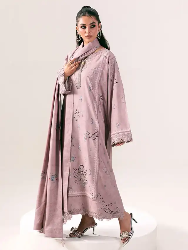 Qprints embroidered suit, Dusty Mauve