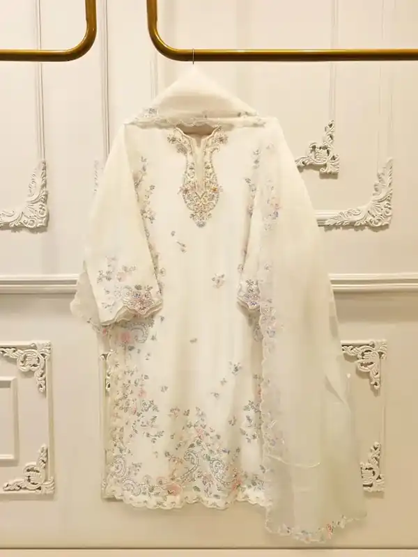 Agha Noor Ivory Pastel Embroidered