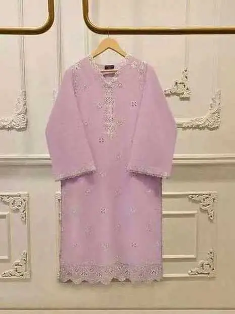 Lilac Pink Embroidered