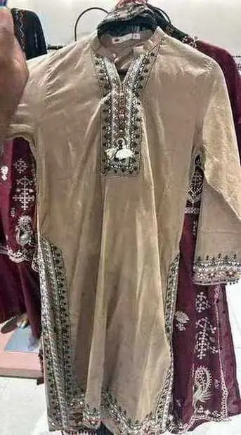 Beige Tribal Embroidered