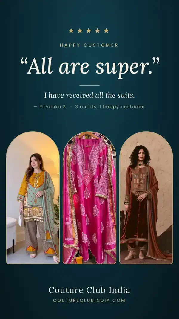Customer review: All are super — Priyanka S., a happy Couture Club India customer